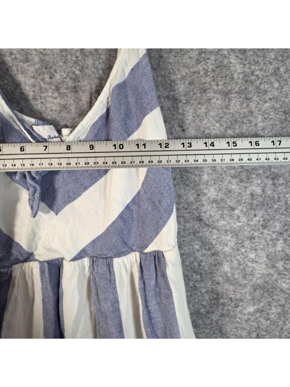 Tommy Bahama Blue White Stripe Maxi Dress Size Large Coastal Resort Nautical Boh - Picture 5 of 10